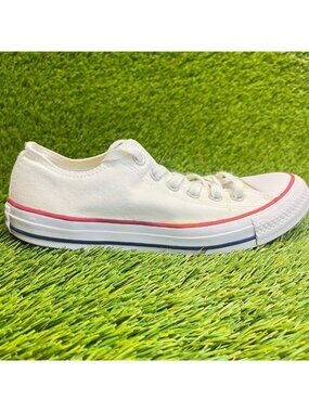 Converse Chuck Taylor All Star Womens Size 7 White Red Walking Shoes Sneakers